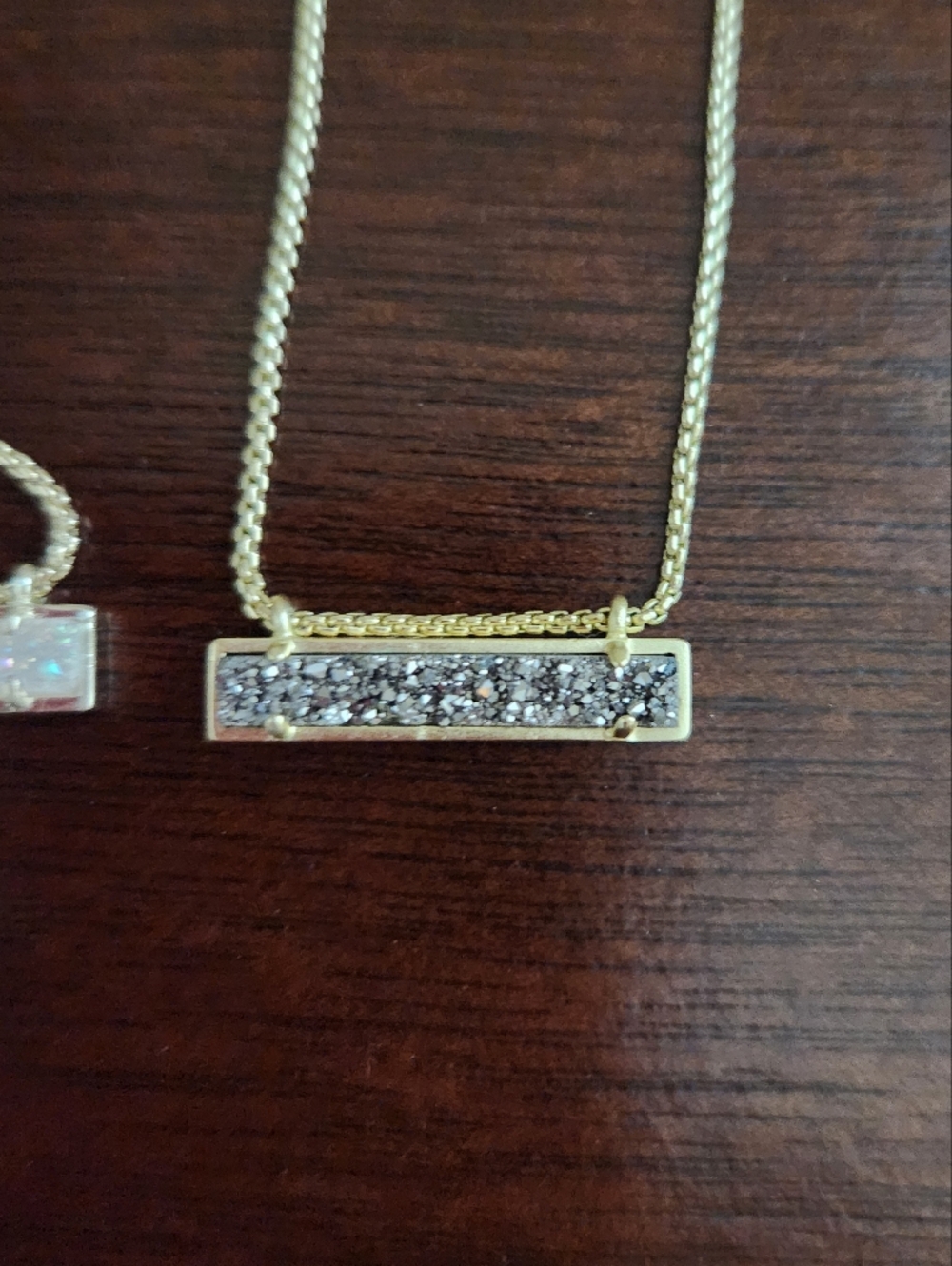 Kendra Scott Leanor Bar Necklace Gold Drusy Necklaces Set - Picture 4 of 5